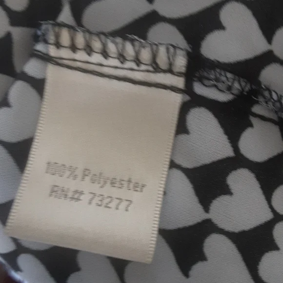 Lauren Conrad Back Bow Tie Heart Patterned Blouse Sz L - Picture 6 of 6